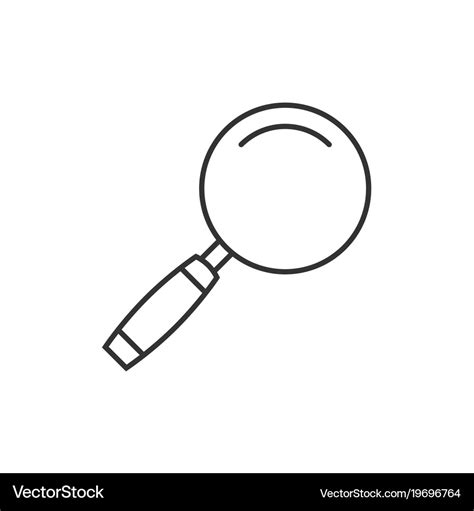 Magnifying Glass Outline Icon Royalty Free Vector Image