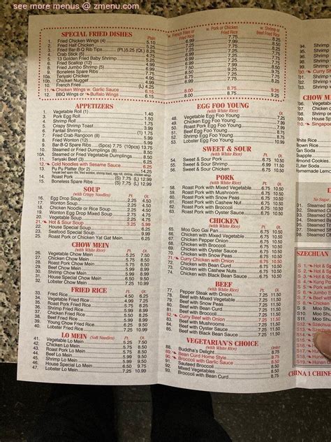 Menu At China One Restaurant Neptune City Nj 33