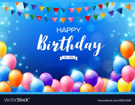 B S U T P Happy Birthday Background Vector V S M U S C U