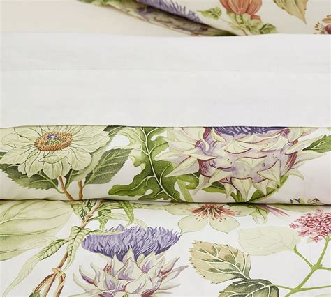 Thistle Floral Print Organic Percale Patterned Duvet Cover Sham