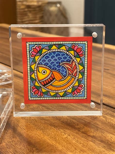 Small Madhubani Painting Indian Folk Art Indian Painting Indian Gift