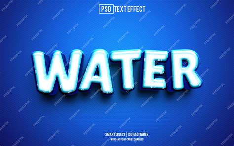 Premium Psd Water Text Effect Font Editable Typography 3d Text