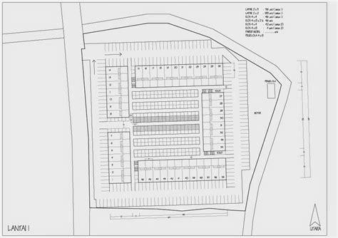 Pasar Modern Sketsa Perencanaan Gambar Arsitektur