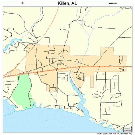 Killen Alabama Street Map 0139784