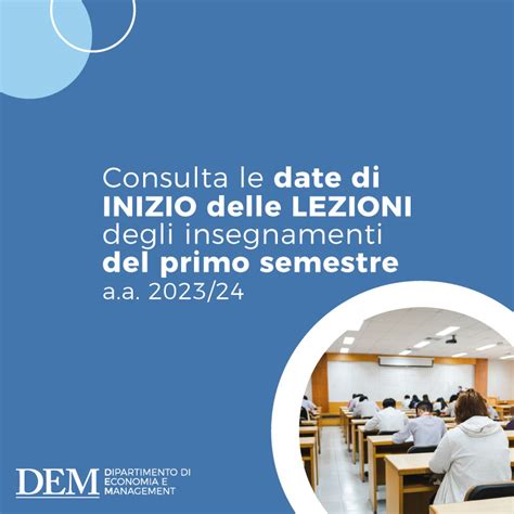 Avviso Agli Studenti Pubblicate Le Date Di Inizio Delle Lezioni Per