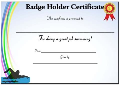 Free Swimming Certificate Templates Printable Word Documents