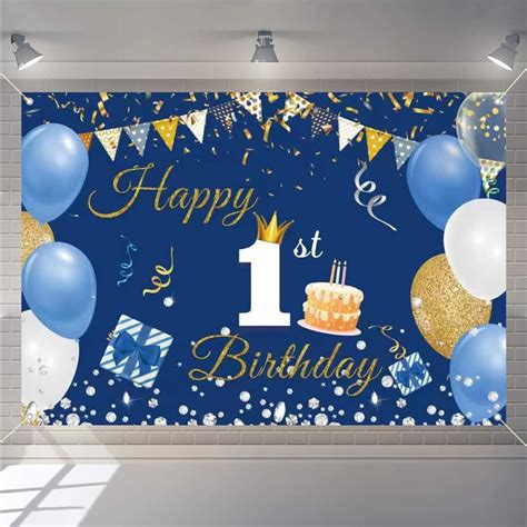 1st Birthday Decorations Happy 1st Birthday Backdrop Party Banner For Boysgirls