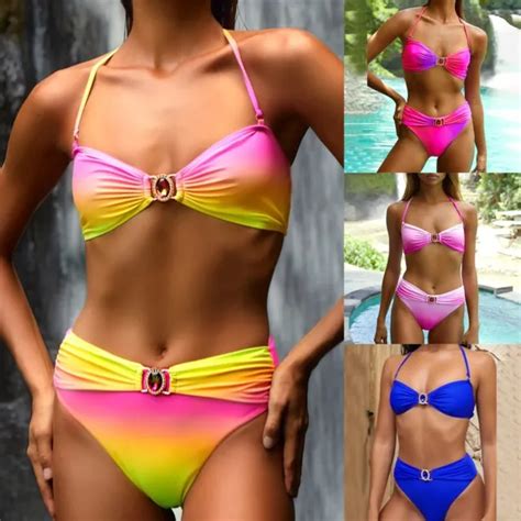 ENSEMBLE L GANT MAILLOTS De Bain PushUp Cristal Bikini Pour Femmes V