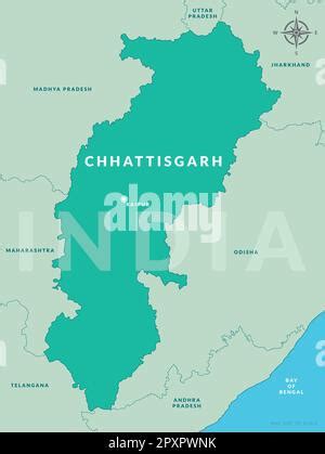 Raipur City (Republic of India, Chhattisgarh State) map vector ...