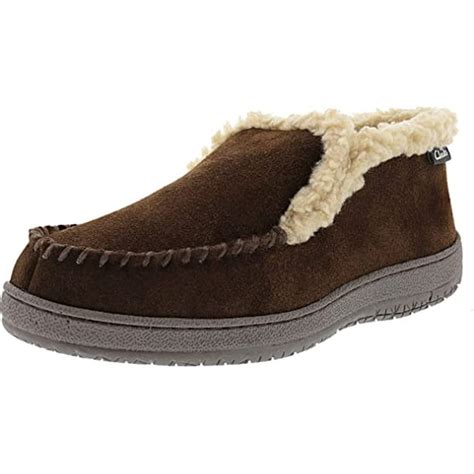 Clarks Brown Suede Moccasin Faux Fur Lining Indoor Outdoor Bootie