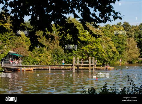 london hampstead heath highgate ponds  mens bathing pond stock