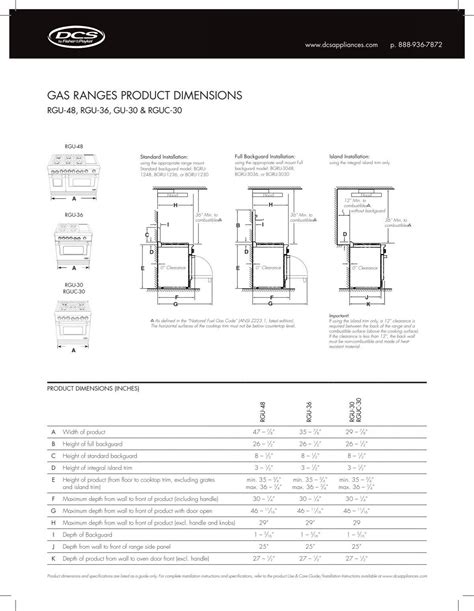 Gas Ranges Product Dimensions Fisher Paykel