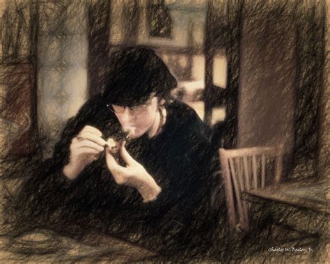 Digital Mixed Media Drawing of a Pipe Smoker in a Paris Cafe – Charles ...