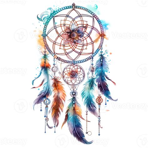 Watercolor Dream Catcher Illustration 23655560 Png