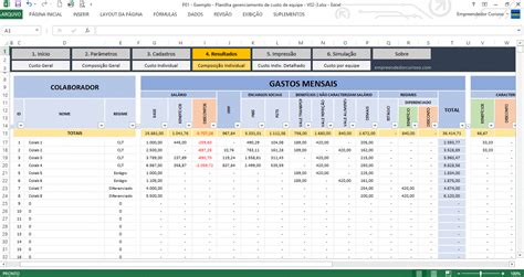 Planilha de Custo de Funcionário Download e Instruções