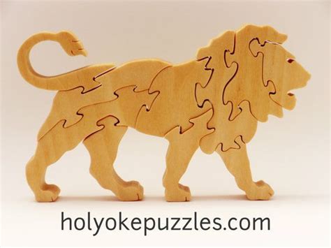 Lion Jigsaw Puzzle in Poplar от HolyokePuzzles на Etsy Wood puzzles