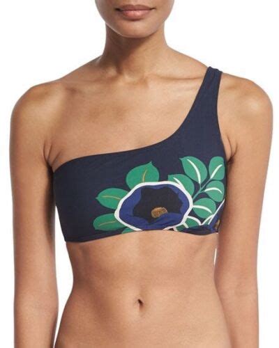 Nwt Tory Burch Avalon Sz L One Shoulder Bikini Top Sz M Hipster