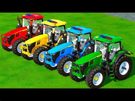 Tractor And Truck Of Colors Transporting Canola Farming Simulator