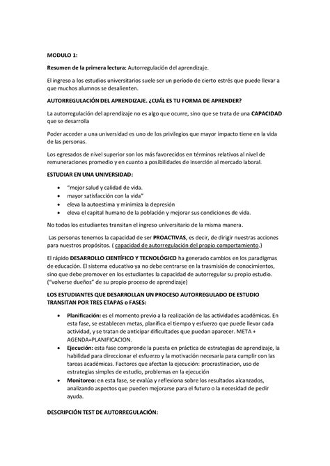 Resumen Completo De La Materia Aprender Siglo 21 MODULO 1 Resumen De