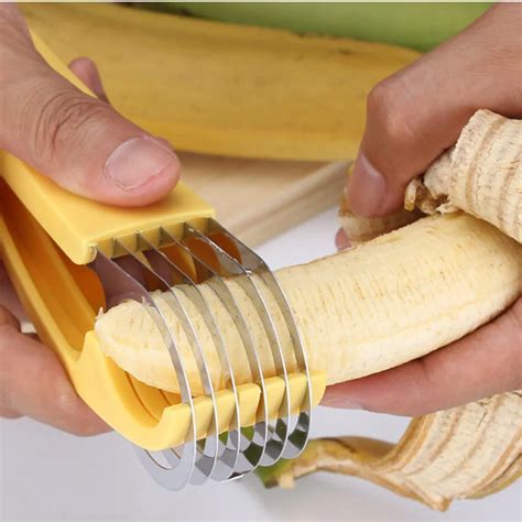 Stainless Steel Banana Slicer Cutter Chopper Fruit Salad Cucumber