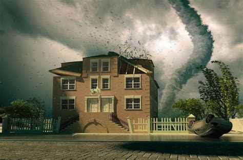 Premium Photo | Tornado over the house