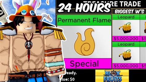 Trading Permanent Flame For 24 Hours In Blox Fruits Youtube