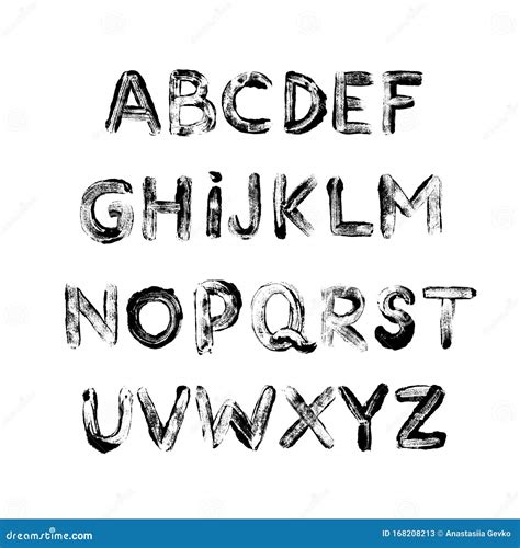 Alphabet Grunge Letters Collection. Vector Grunge Textured Font. Hand ...