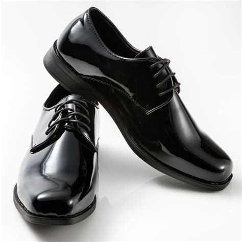 Men S Classic Black Patent Leather Tuxedo Shoe Square Toe Tuxedo