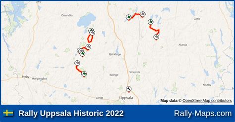 Streckenverlauf Rally Uppsala Historic Rallyekarte De