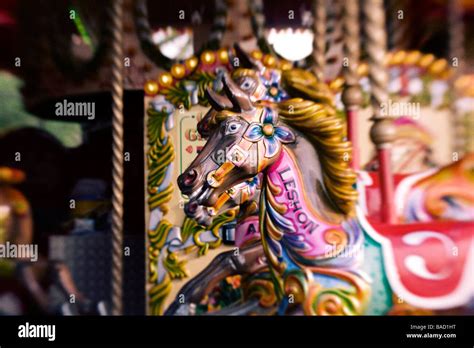 Fairground Carousel Horse Stock Photo Alamy