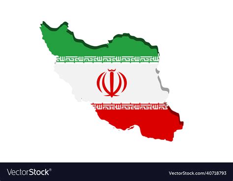 Islamic Republic Of Iran Geographic Map With Flag Vector Image