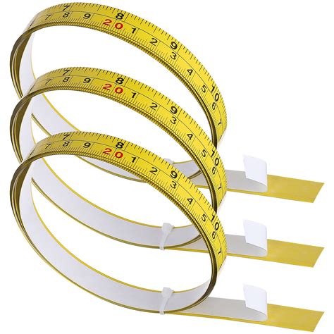 3 Pcs Self Adhesive Measuring Tapes Imperial And Metric Scales