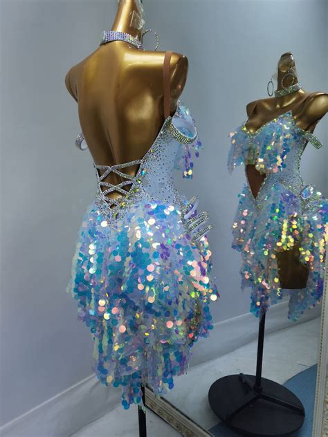 Sequin Latin Dance Dress Sequin Rhythm Dance Dress L0138 Etsy