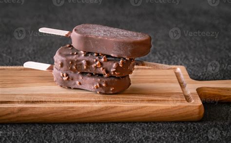 Chocolate Covered Vanilla Ice Cream Bars Stock Photo At Vecteezy