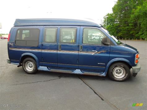 2000 Indigo Blue Metallic Chevrolet Express G1500 Passenger Conversion Van 67901309 Photo 6