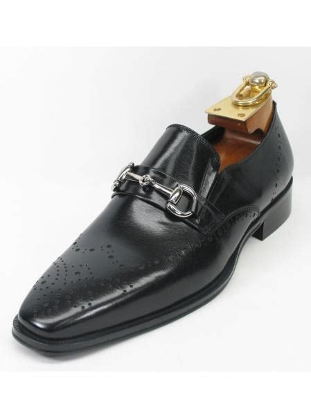 Mens Slip On Style Fashionable Carrucci Black Dress Shoe Bl