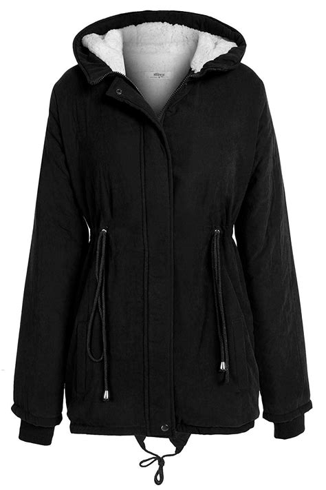 Mea Womens Warm Long Coat Hoody Overcoat Faux Fur Hooded Winter Thicken Quilted Parka Black L