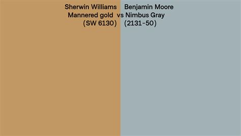 Sherwin Williams Mannered Gold SW 6130 Vs Benjamin Moore Nimbus Gray