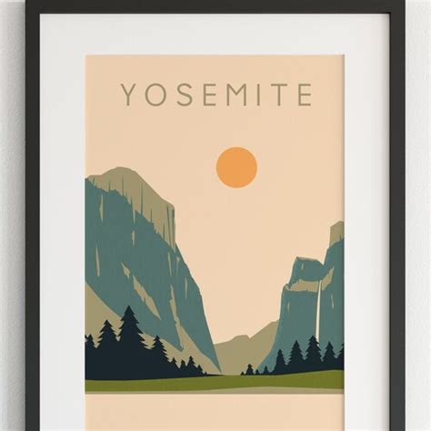 Yosemite Poster City Art Yosemite Wall Art Yosemite Print Etsy UK