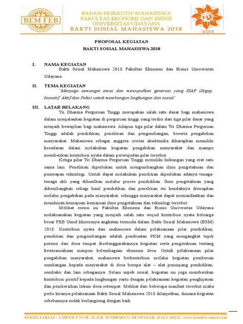 Contoh Proposal Kegiatan Mahasiswa Pulp