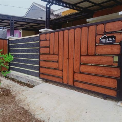 Jual Pintu Pagar Besi Motif Kayu Shopee Indonesia