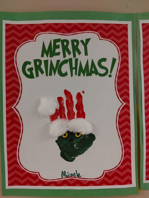 Grinchmas Fingerprint Art Fingerprint Art Handprint Art Merry