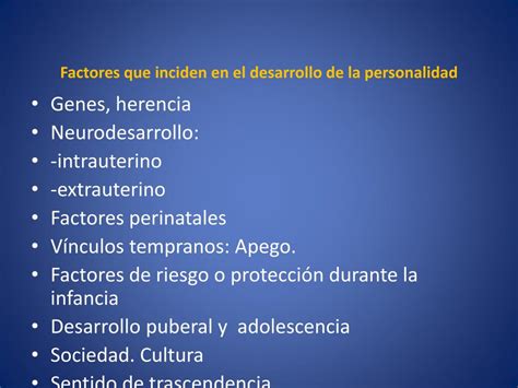 PPT Factores Que Inciden En El Desarrollo De La Personalidad Desde