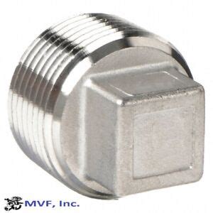 1 8 150 Threaded NPT Square Head Plug 304 Stainless Steel