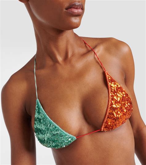 Sequined Bikini In Multicoloured Oseree Mytheresa
