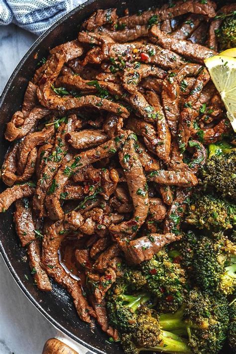 Lemon Garlic Butter Steak With Broccoli Skillet Steak Recipe