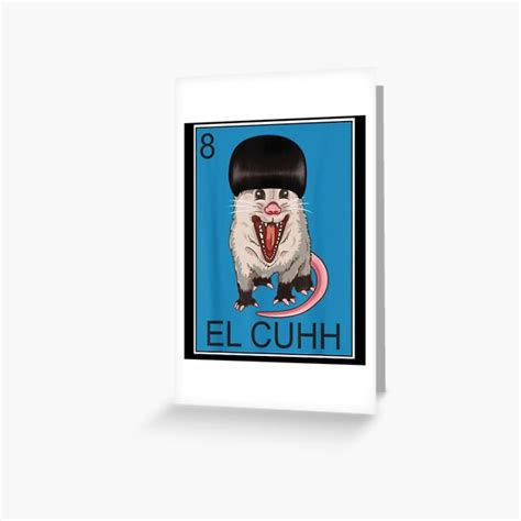 Opossum El Cuhh Takuache Cuh Greeting Card For Sale By Jo Oy Redbubble