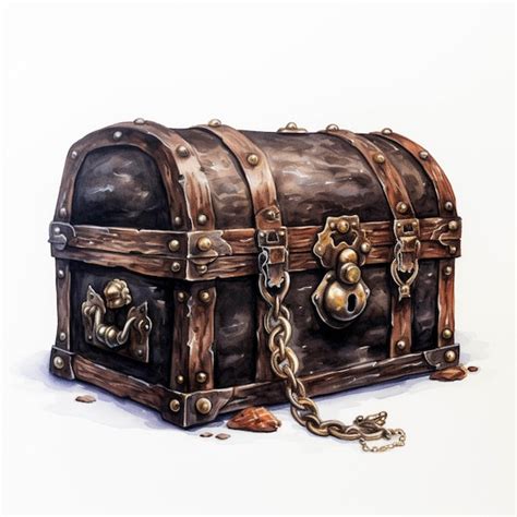 Premium Ai Image There Is A Painting Of A Chest With Chains And A