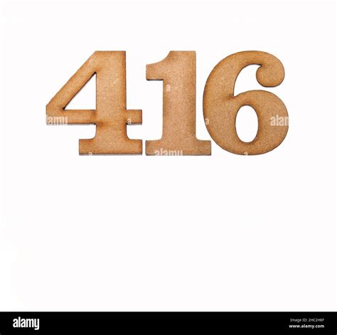 Number 416 in wood, isolated on white background Stock Photo - Alamy