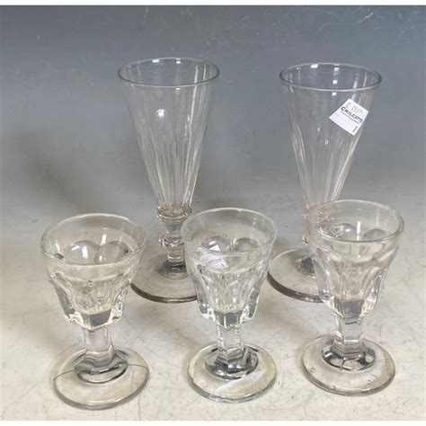 A Georgian Wine Glass With Trumpet Bowl And Opaque Twist Stem On